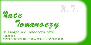 mate tomanoczy business card