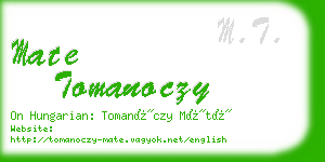 mate tomanoczy business card